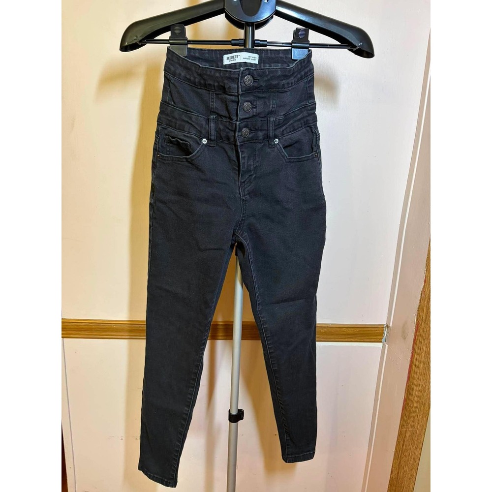 Sky High Narrow Waist Black Skinny Jeans Womens 7/28 High Rise Goth Grunge